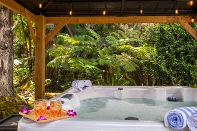 The hot tub at for Cottages at Volcano Village Estates